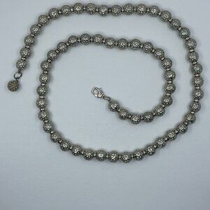 Vintage St. John silver beaded necklace